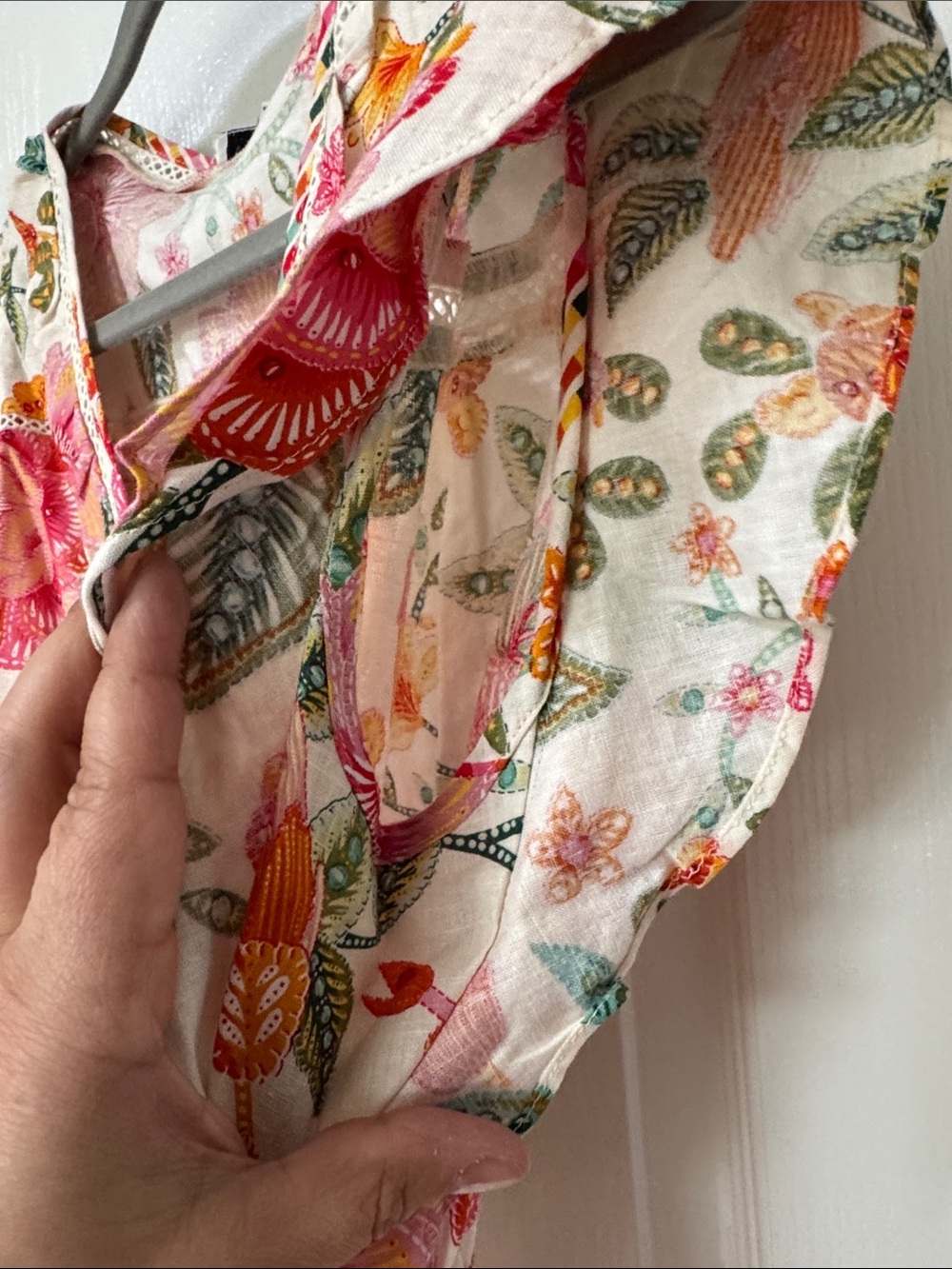 Rachel Zoe Floral Ruffled Wrap top and skit set - Pink & Green Print - Picture 6 of 12